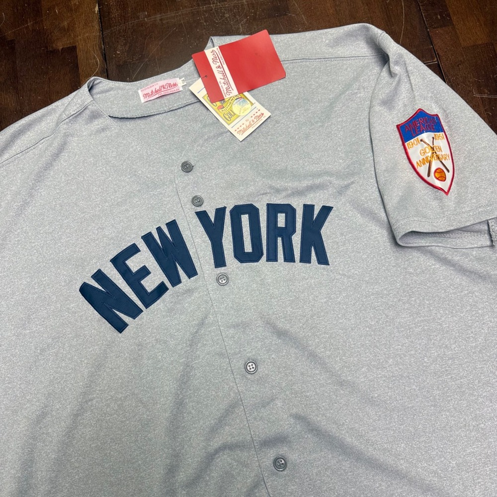 Mitchell & Ness Baseball Jersey Mens 56 Grey 1951 Mickey Mantle New York Yankees